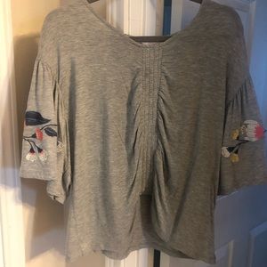 Grey ruched middle top